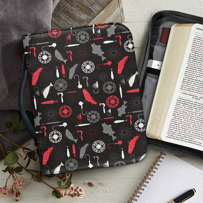 Fishing Theme Pattern Print Leather Bible Cover