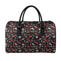Fishing Theme Pattern Print Leather Duffel Bag