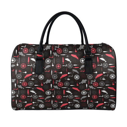Fishing Theme Pattern Print Leather Duffle Bag