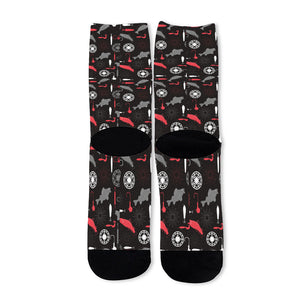 Fishing Theme Pattern Print Long Socks