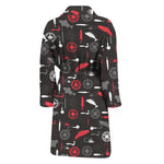 Fishing Theme Pattern Print Men's Bathrobe