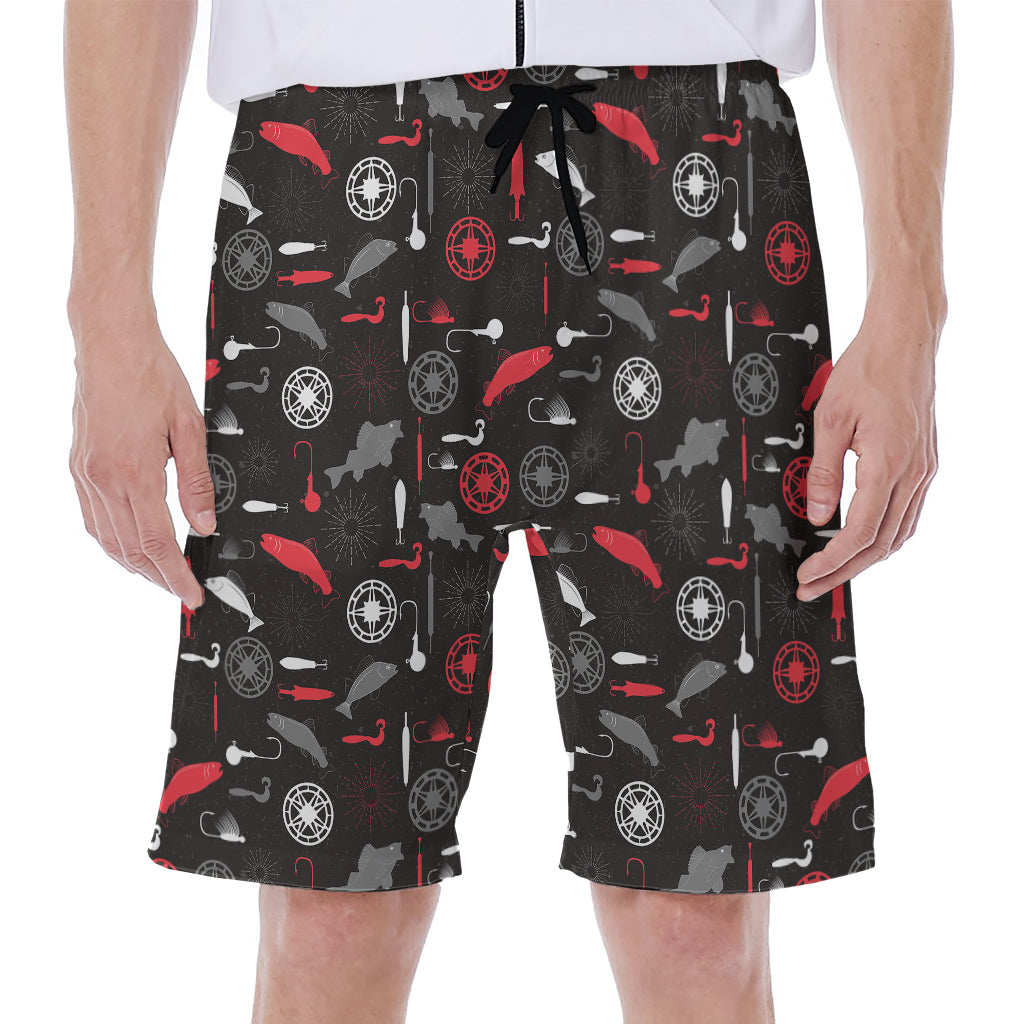 Fishing Theme Pattern Print Men's Beach Shorts