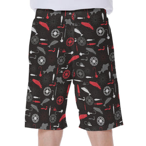 Fishing Theme Pattern Print Men's Beach Shorts