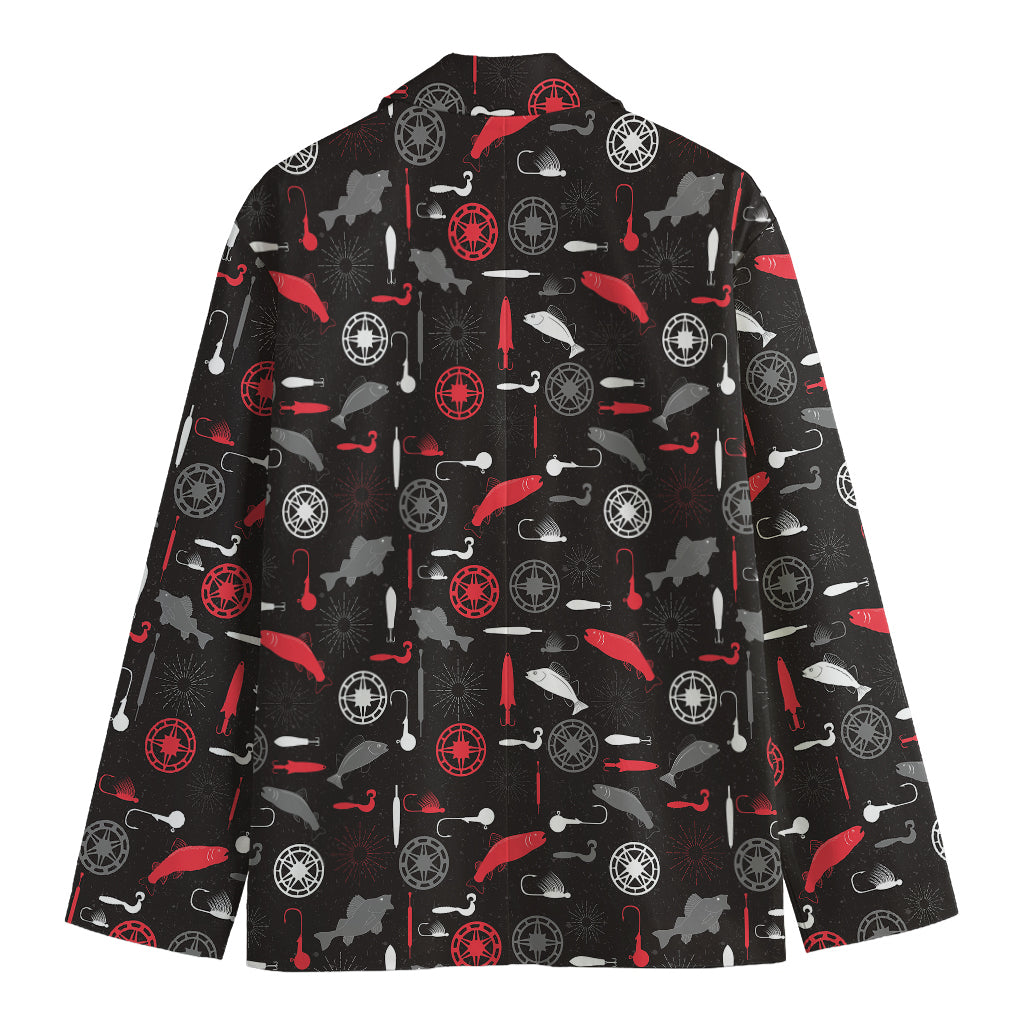 Fishing Theme Pattern Print Men's Blazer
