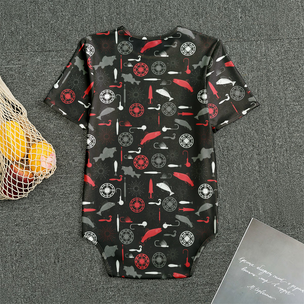 Fishing Theme Pattern Print Men's Bodysuit