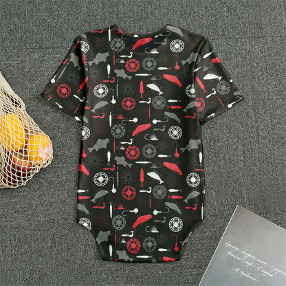 Fishing Theme Pattern Print Men's Bodysuit
