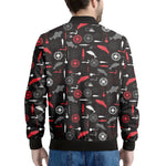 Fishing Theme Pattern Print Men's Bomber Jacket