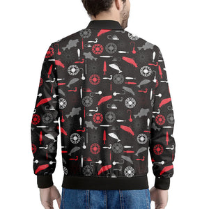 Fishing Theme Pattern Print Men's Bomber Jacket