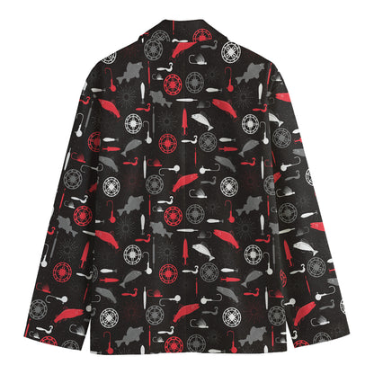 Fishing Theme Pattern Print Men's Cotton Blazer