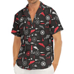 Fishing Theme Pattern Print Men's Deep V-Neck Shirt