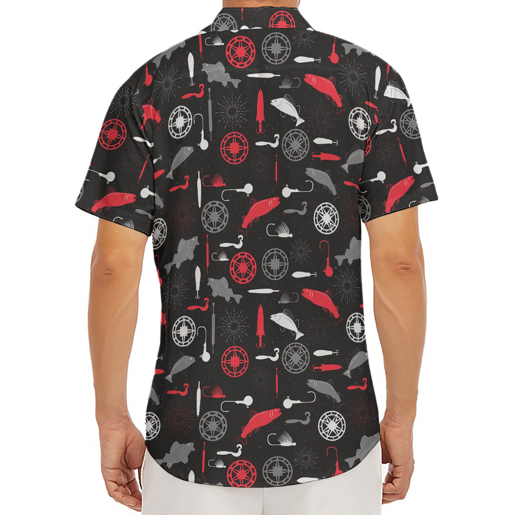 Fishing Theme Pattern Print Men's Deep V-Neck Shirt