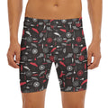 Fishing Theme Pattern Print Men's Long Boxer Briefs