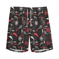 Fishing Theme Pattern Print Men's Athletic Shorts