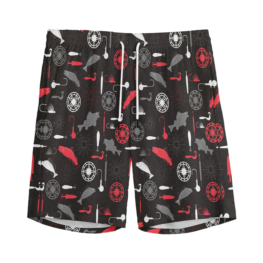 Fishing Theme Pattern Print Men's Sports Shorts