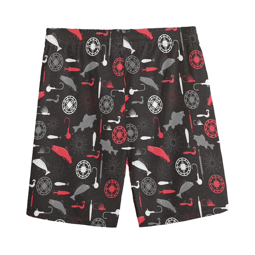 Fishing Theme Pattern Print Men's Sports Shorts