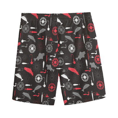 Fishing Theme Pattern Print Men's Sports Shorts