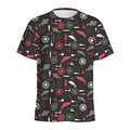 Fishing Theme Pattern Print Men's Athletic T-Shirt