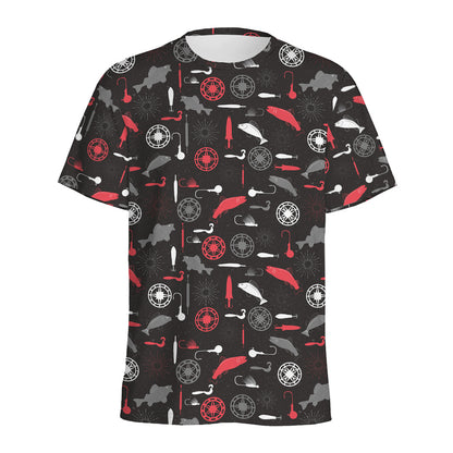 Fishing Theme Pattern Print Men's Sports T-Shirt