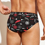 Fishing Theme Pattern Print Men's Swim Briefs