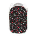Fishing Theme Pattern Print Mesh Laundry Hamper