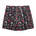 Fishing Theme Pattern Print Mesh Shorts