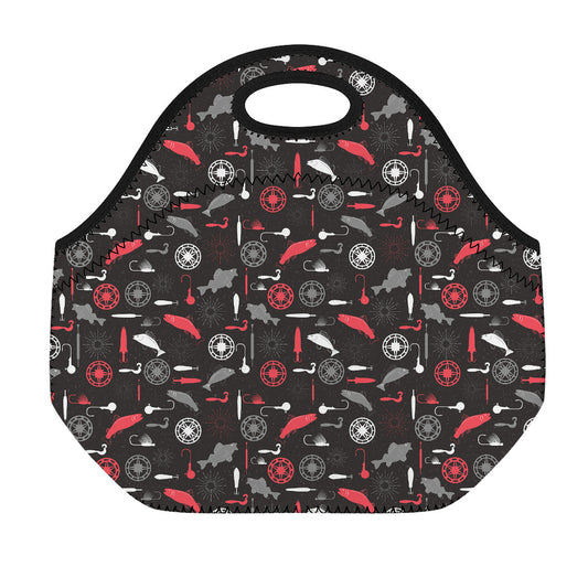 Fishing Theme Pattern Print Neoprene Lunch Bag