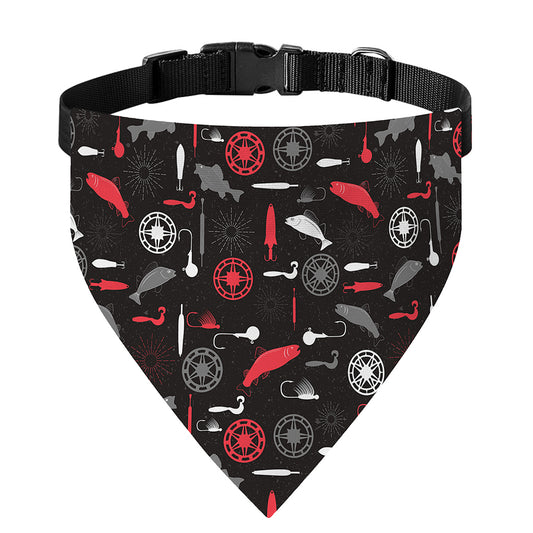 Fishing Theme Pattern Print Over The Collar Dog Bandana