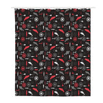 Fishing Theme Pattern Print Polyester Shower Curtain