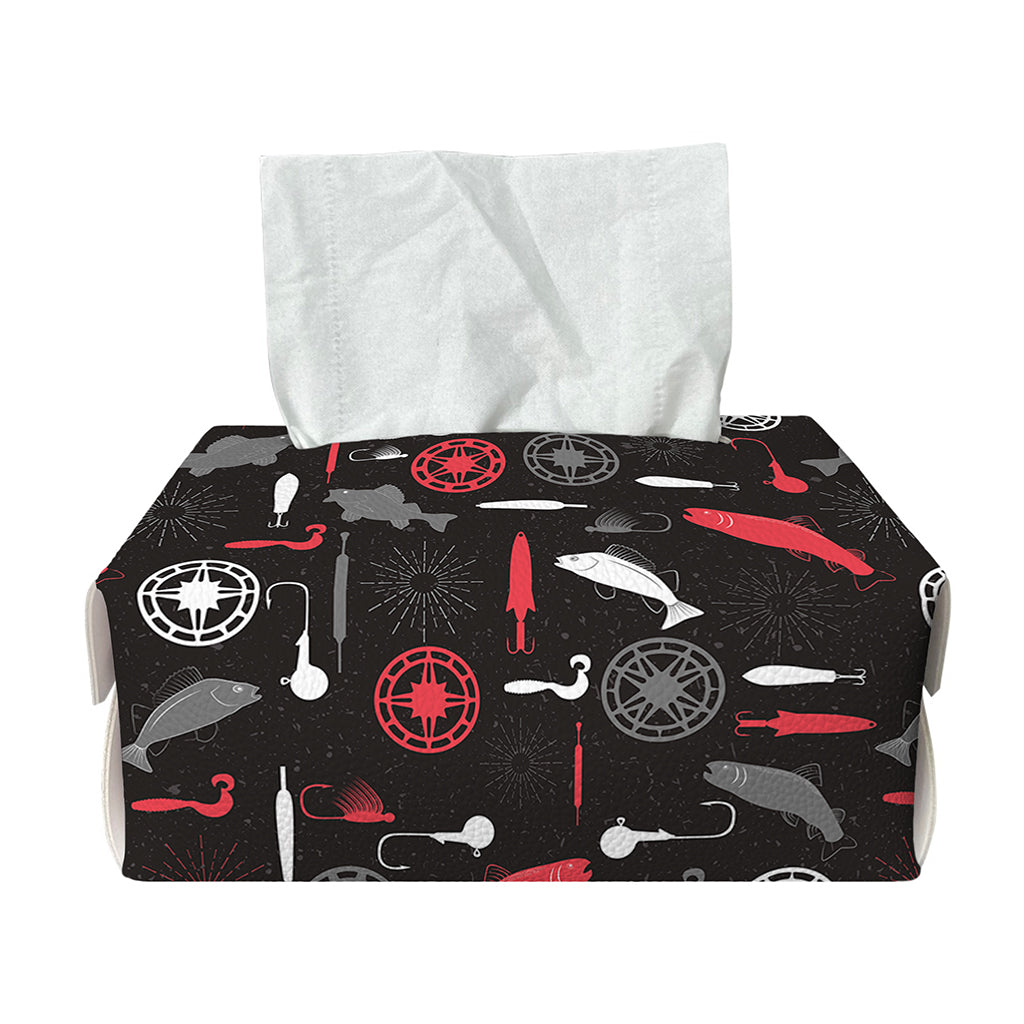 Fishing Theme Pattern Print Rectangle Tissue Box Cover