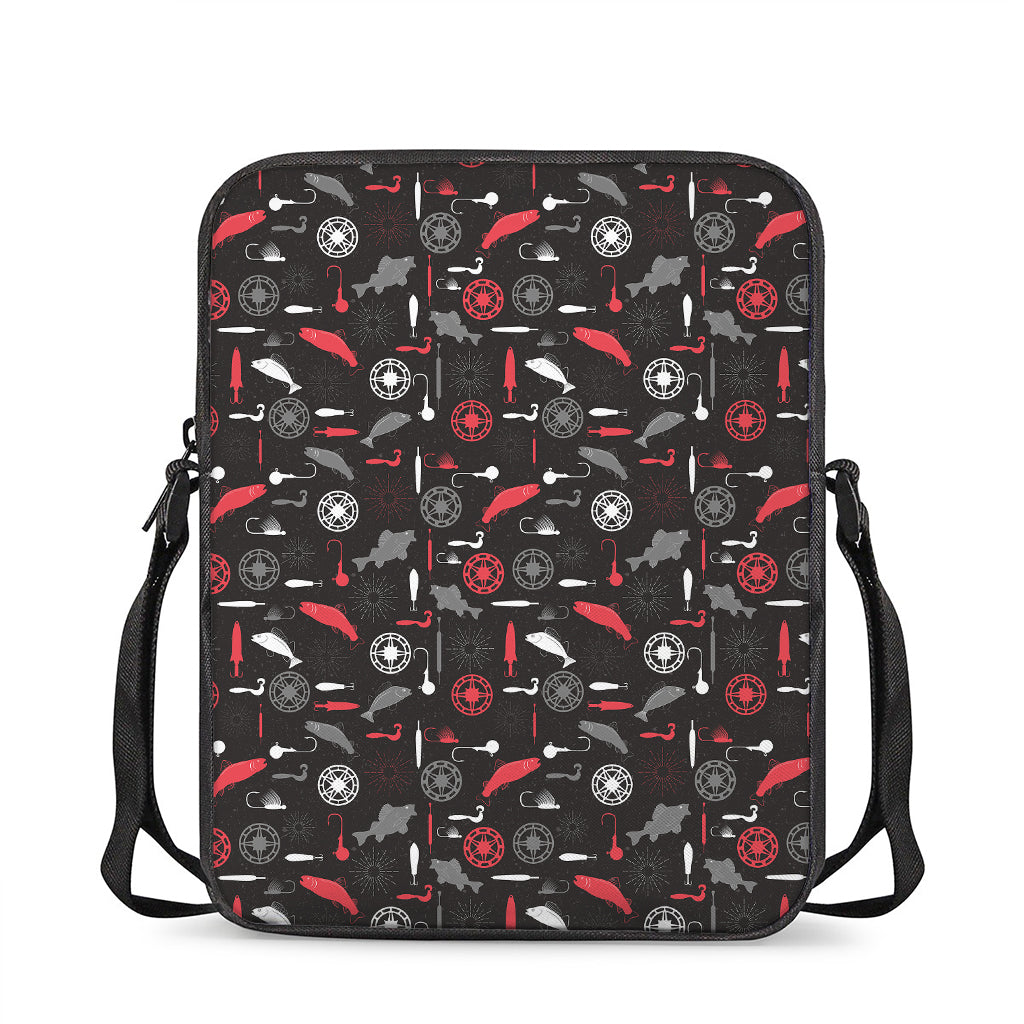 Fishing Theme Pattern Print Rectangular Crossbody Bag
