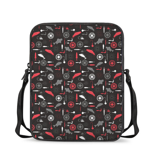 Fishing Theme Pattern Print Rectangular Crossbody Bag