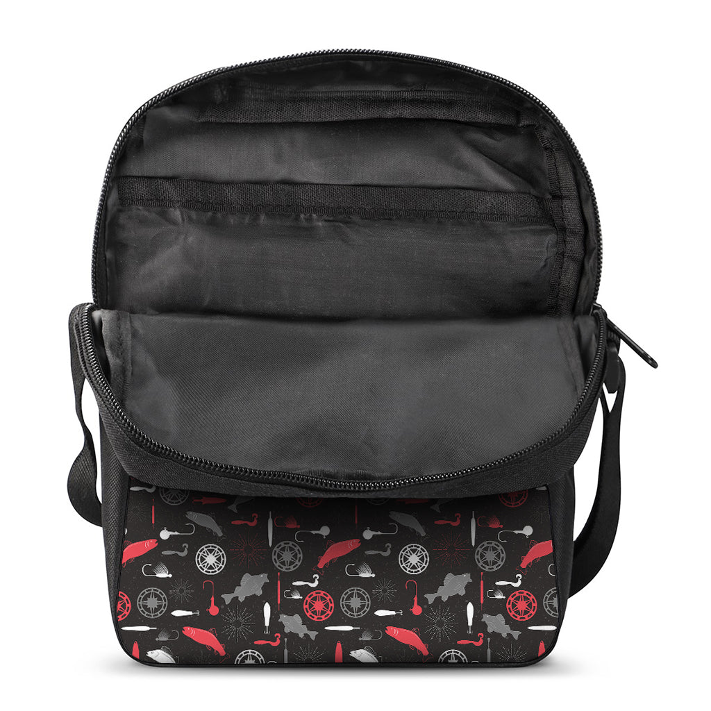 Fishing Theme Pattern Print Rectangular Crossbody Bag
