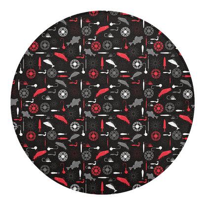 Fishing Theme Pattern Print Round Blanket