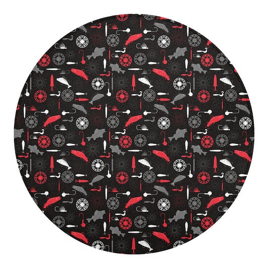 Fishing Theme Pattern Print Round Blanket