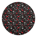 Fishing Theme Pattern Print Round Blanket