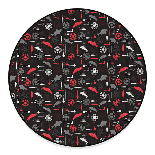 Fishing Theme Pattern Print Round Floor Mat