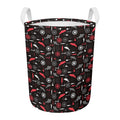 Fishing Theme Pattern Print Round Laundry Basket