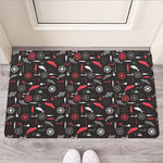 Fishing Theme Pattern Print Rubber Doormat