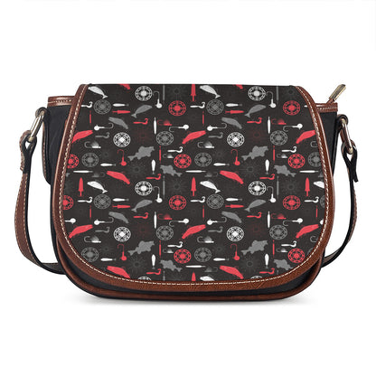 Fishing Theme Pattern Print Saddle Bag
