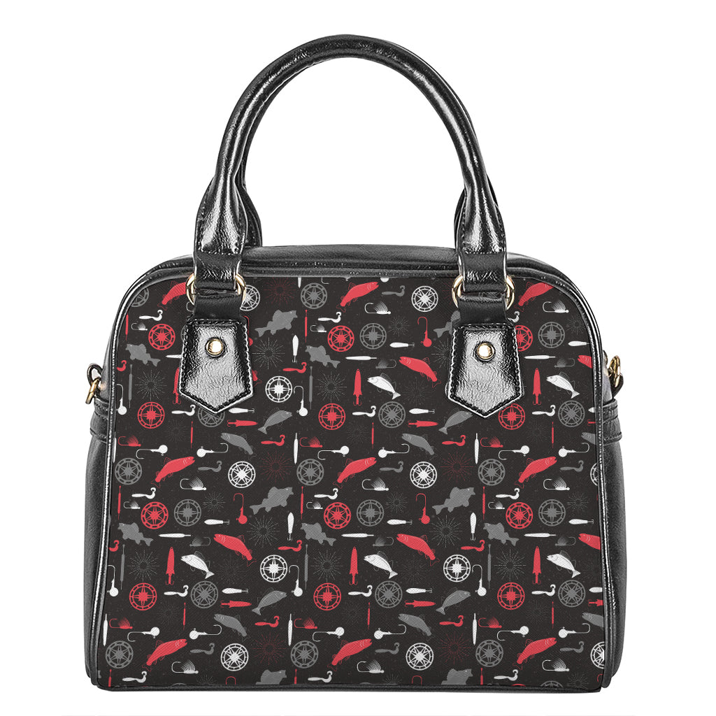 Fishing Theme Pattern Print Shoulder Handbag