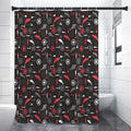 Fishing Theme Pattern Print Shower Curtain