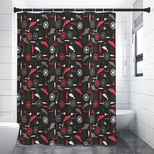 Fishing Theme Pattern Print Shower Curtain