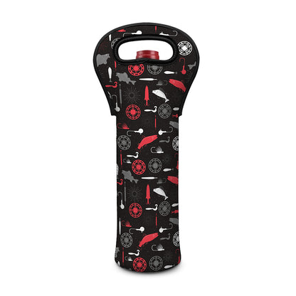 Fishing Theme Pattern Print Single Neoprene Wine Tote