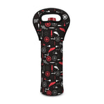 Fishing Theme Pattern Print Single Neoprene Wine Tote
