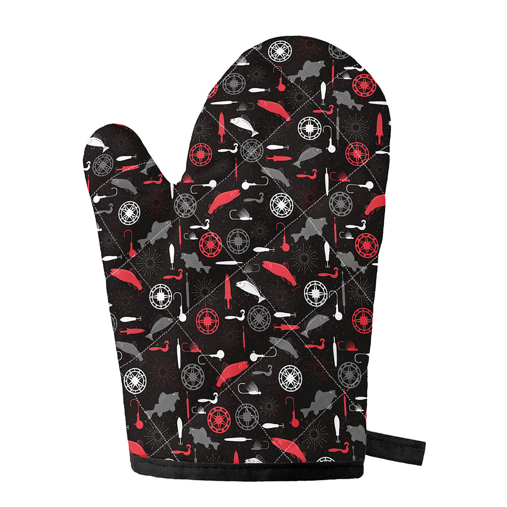 Fishing Theme Pattern Print Single Oven Mitt