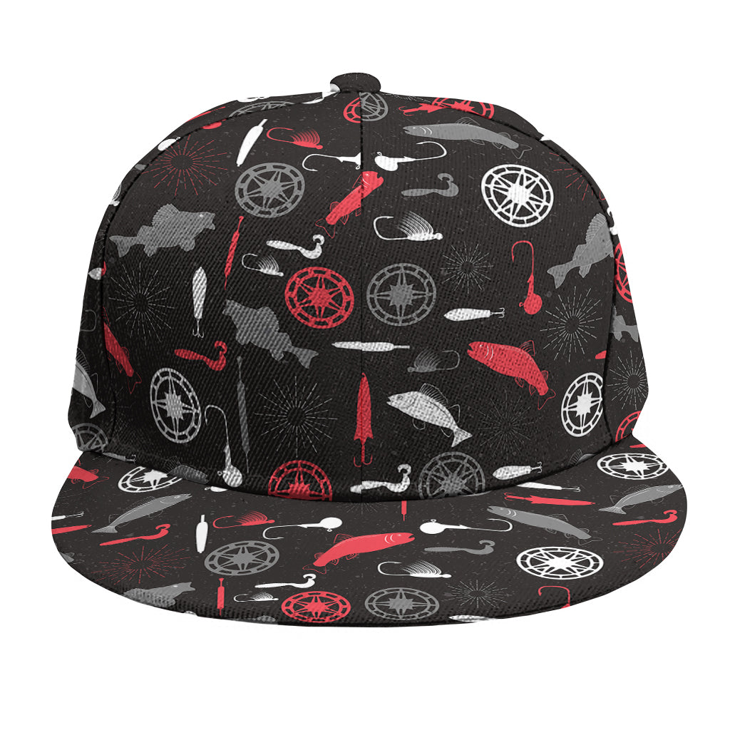 Fishing Theme Pattern Print Snapback Cap