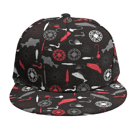 Fishing Theme Pattern Print Snapback Cap