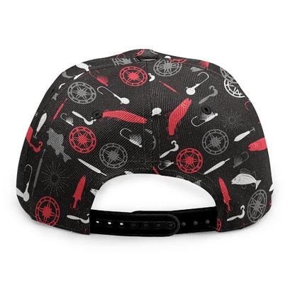 Fishing Theme Pattern Print Snapback Cap