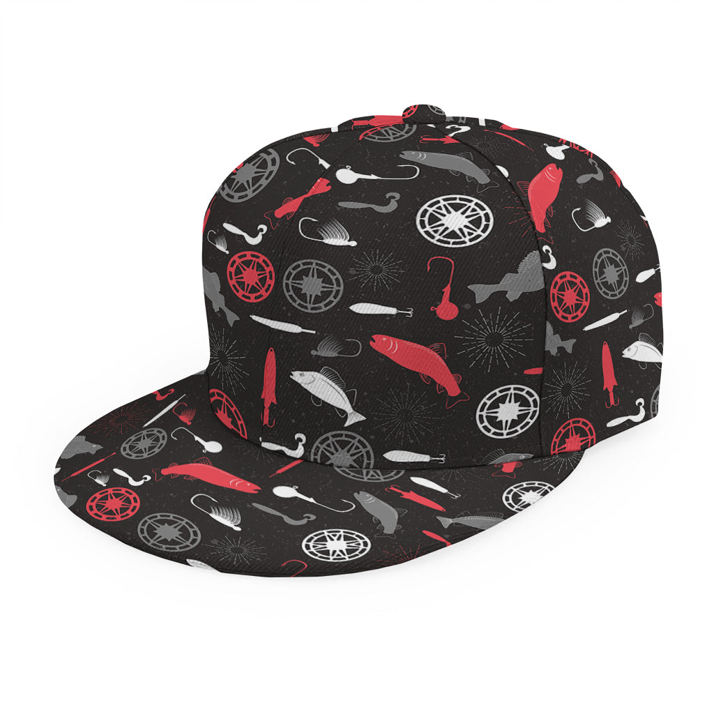Fishing Theme Pattern Print Snapback Cap