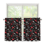 Fishing Theme Pattern Print Tier Curtains